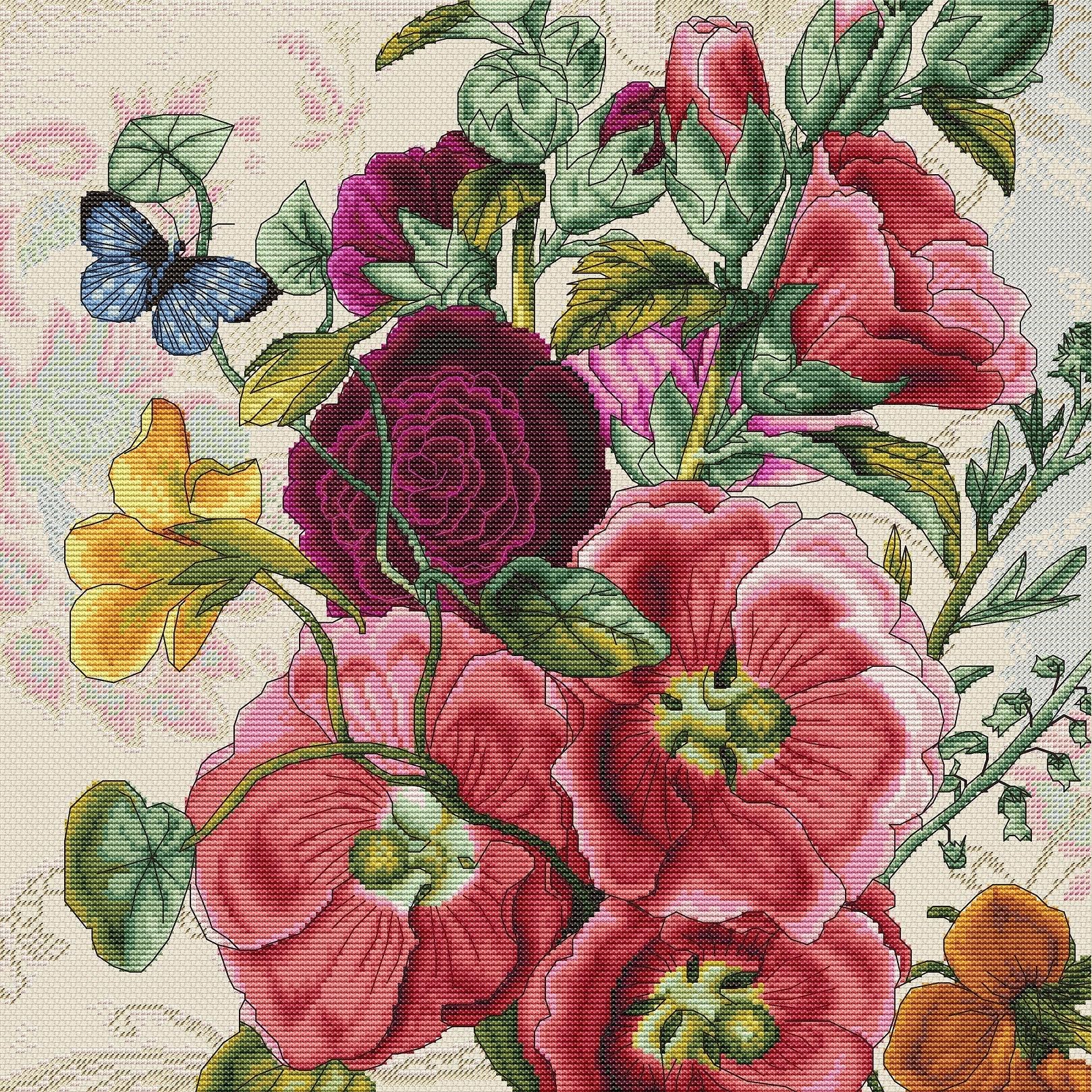 Luca-S B2366 Summer Flowers - Cross Stitch Kit