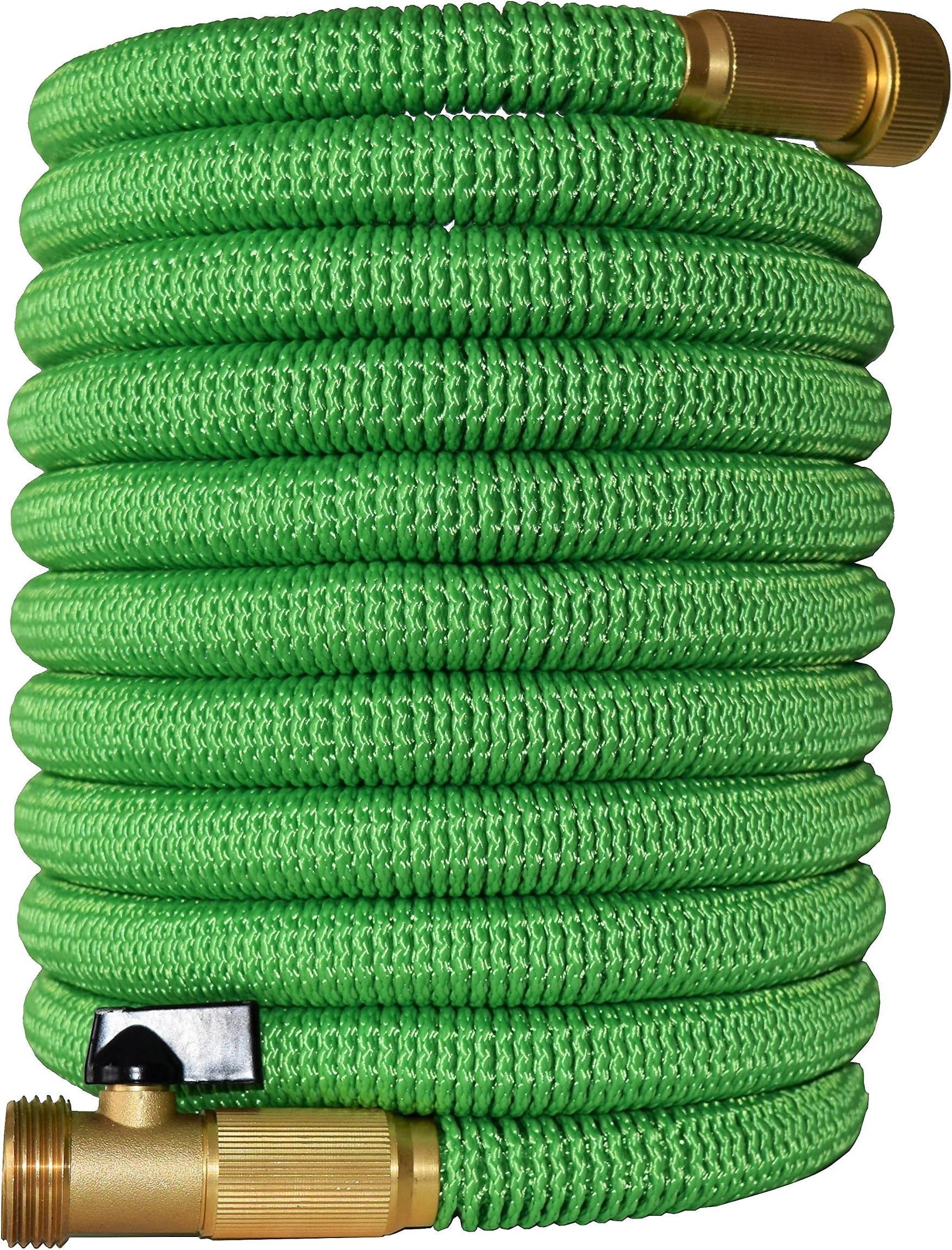 Improved Design, Strongest Expandable Garden Hose with Triple Layer Latex Core, 48 Ply Extra Strength Cover and Brass Connectors, by Golden Spearhead, 50-Feet, Light Green