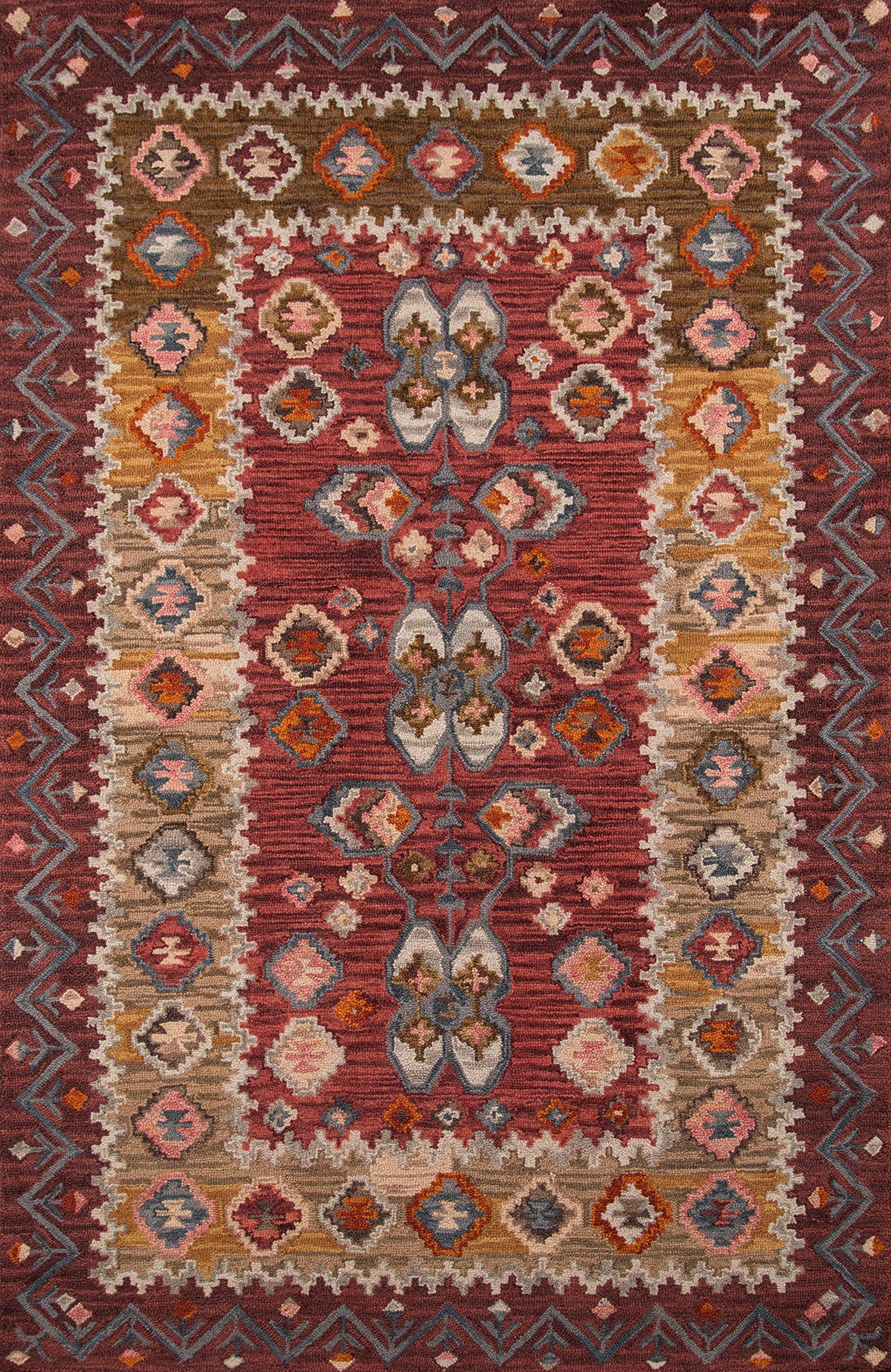 Momeni Rugs Tangier Collection, 100% Wool Hand Tufted Tip Sheared Transitional Area Rug, 8' x 11', Red