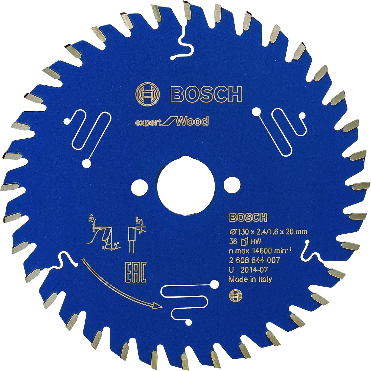 Bosch 1x EXPERT Wood Corded Circular Saw Blade for Handheld Circular Saw (for Softwood Hardwood, diameter mm