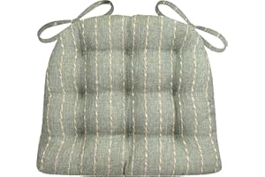 Barnett Home Decor Avante Spa Dining Chair Cushions - Extra-Large Size 18 Chair Pad - Latex Foam Fill - Reversible - Made in USA (Aqua Stripe/XL)