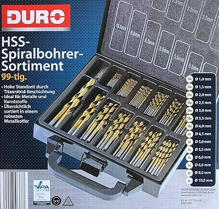 HSS-Spiralbohrer-Sortiment 99-teilig