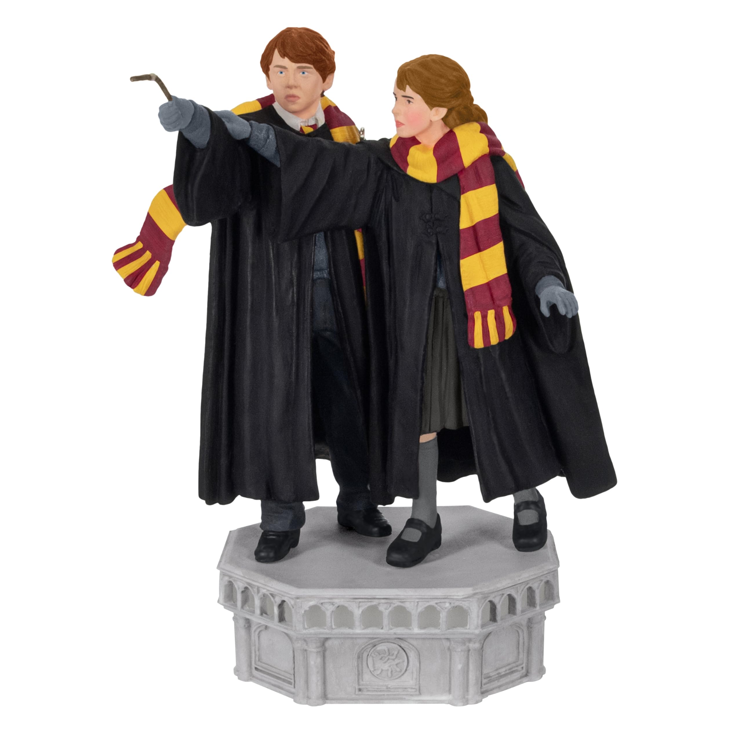Photo 1 of Hallmark Keepsake Christmas Ornament, Harry Potter and the Chamber of Secrets Collection Ron Weasley and Hermione Granger With Light and Sound, Gifts for Harry Potter Fans