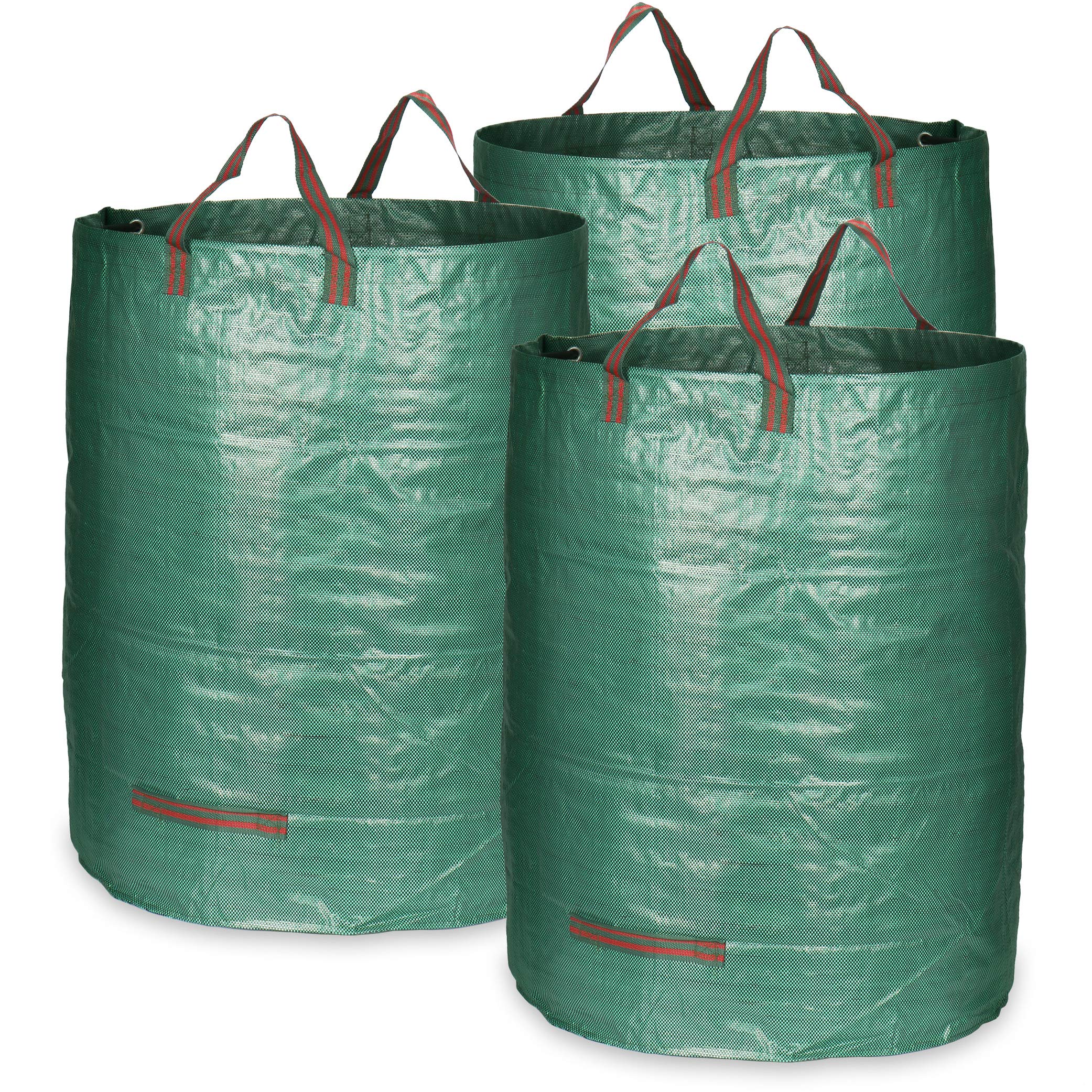 COM-FOUR® 3x garden waste bags XL - foldable garden bag with carrying handles - tear-resistant folding bin for leaves, green waste and garden waste (300 l - 3 pieces)