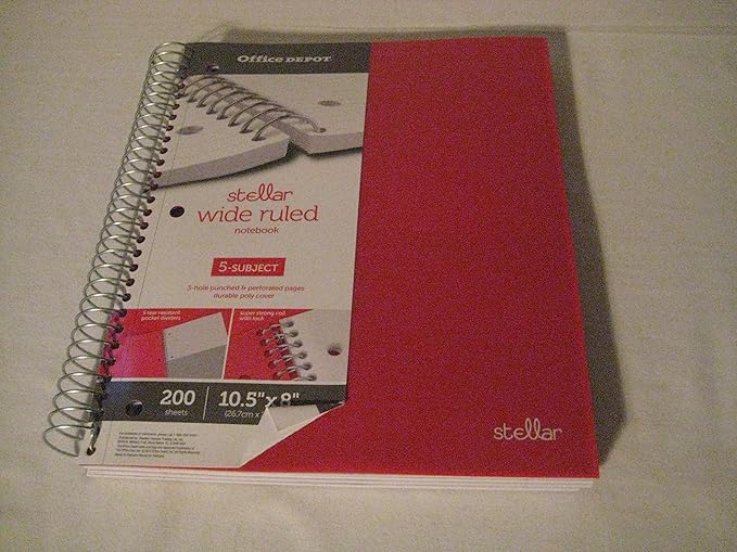 Office Depot Brand Stellar Notebook, 10 1/2" x 8", 5