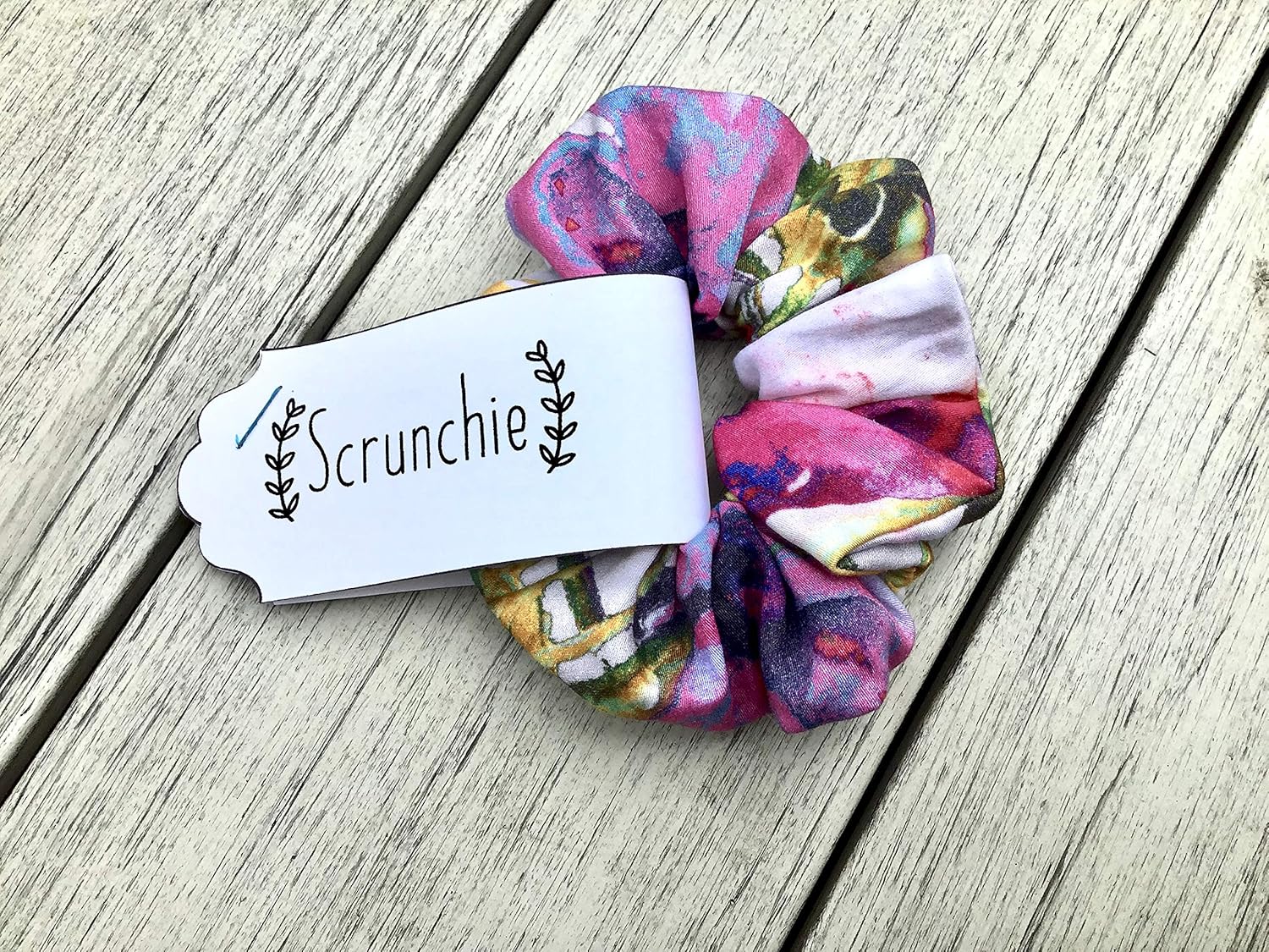 Amazon Com Abstract Floral Pattern Scrunchie Handmade Hair