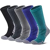 NOCIN COLOR Womens Socks Athletic Hiking Running Walking Thick Cushioned Compression Crew Socks 5 Pairs