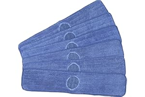 CleanAide Twist Yarn Microfiber Mop Pad with Spot Cleaning Scrubber, 24 Inches, 6 Pack