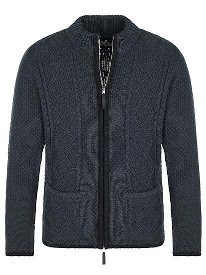 Almbock Strickjacke Reißverschluss Herren | Hochwertige Trachten Strickjacke | Trachtenjacke Männer aus feiner Wolle in viele