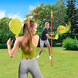 Swingball Classic Original Set Red Yellow Pole Bats Tennis Ball Ages 5+ view 2