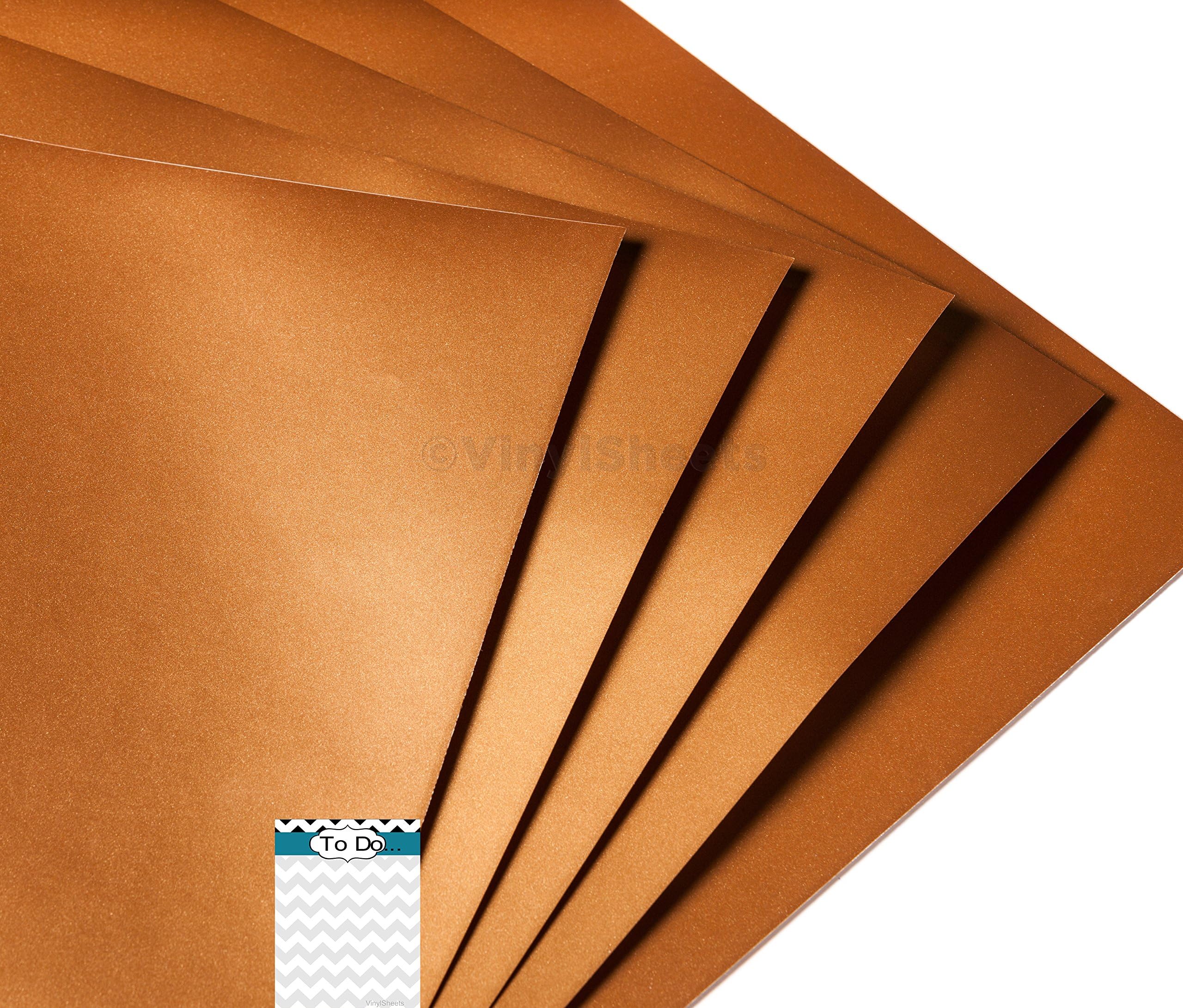 B1G615 Gloss Permanent 12 X 24 Inches - Copper 5 Pack Outdoor Adhesive Backed Vinyl Sheets Personal Craft Sign Cutters Wall Decals