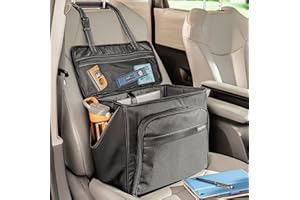 High Road Car Office Organizer - Front Seat Organizer with Desk Supplies Compartment, Laptop Sleeve, 2 Bottle Holders, Storage Cover and Padded Shoulder Strap for Cars, Trucks and Patrol Vehicles