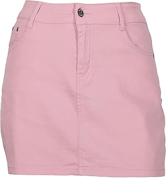 light pink denim skirt
