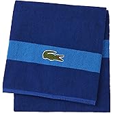 Lacoste Logo Bath Towel, 100% Cotton, 650 GSM, 30"x52", Surf Blue