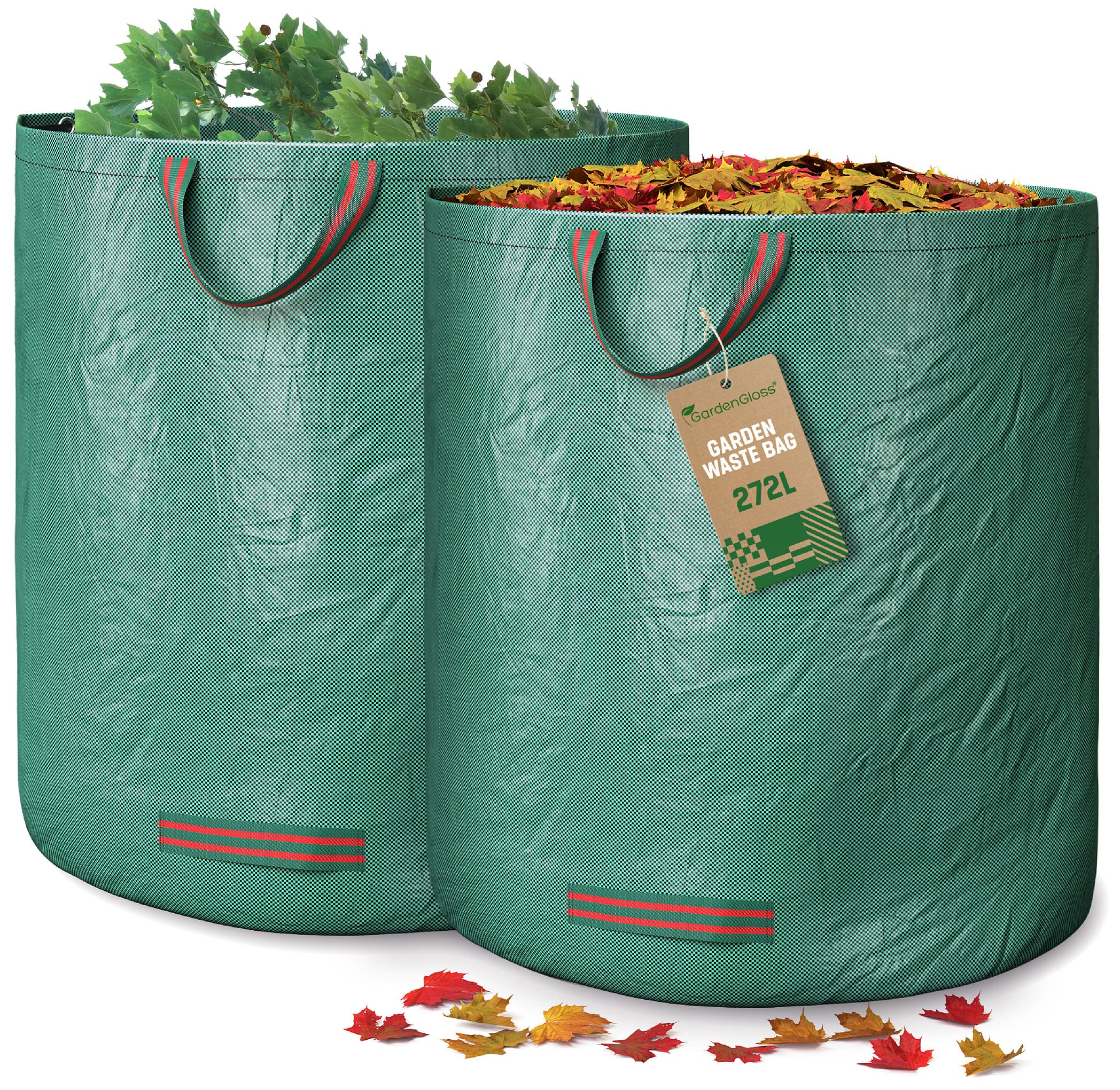 GardenGloss® Garden Waste Bags Heavy Duty with Handles (2pcs) - 272L High Capacity Garden Bag - UV Stable and Water Repellent - Reusable — image 1