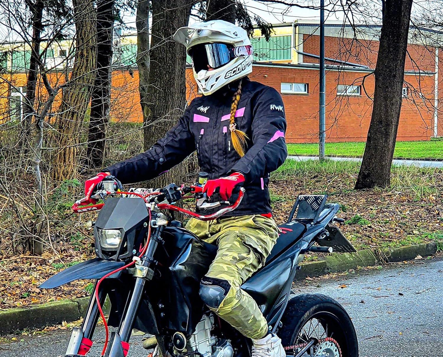 Women's Motorcycle Jacket For Women Stunt Adventure Waterproof Rain Jackets CE Armored Stella (Pink, 2XL): Automotive