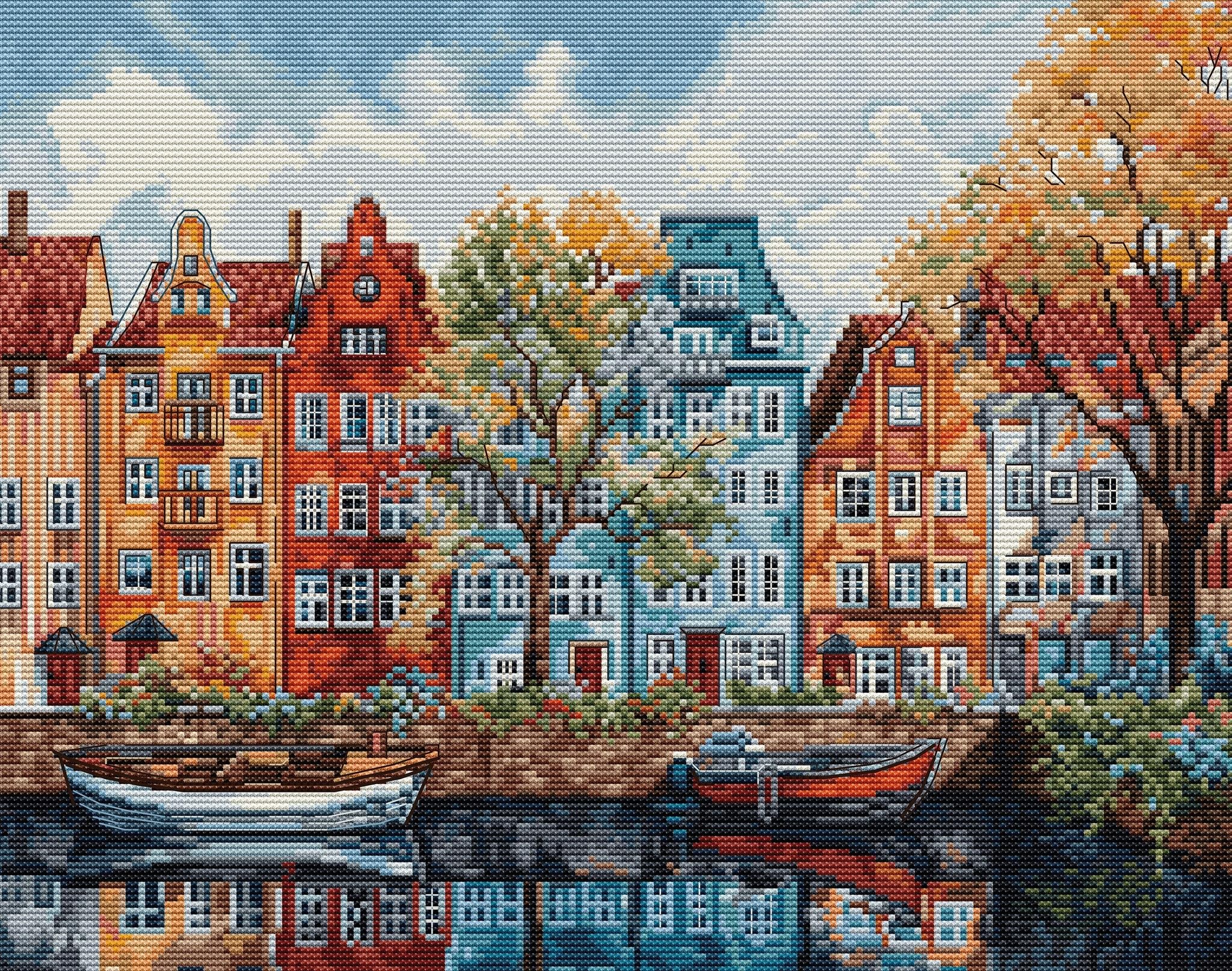 Luca-S Cross Stitch Kit Copenhagen, BU5046, Counted Cross Stitch Kit for Adults, Needlecraft and Embroidery Kit
