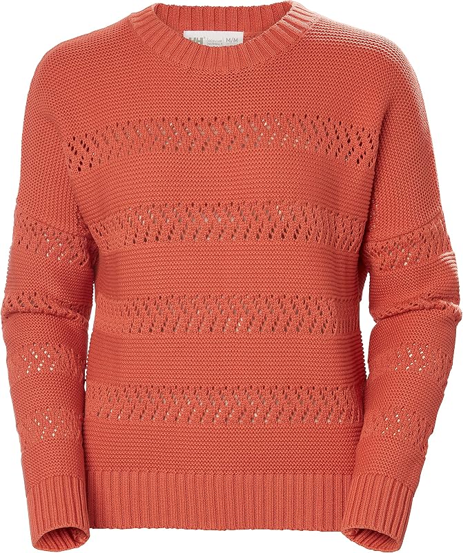 Damen W Pier Pointelle Sweater Pullover, Terracotta, L
