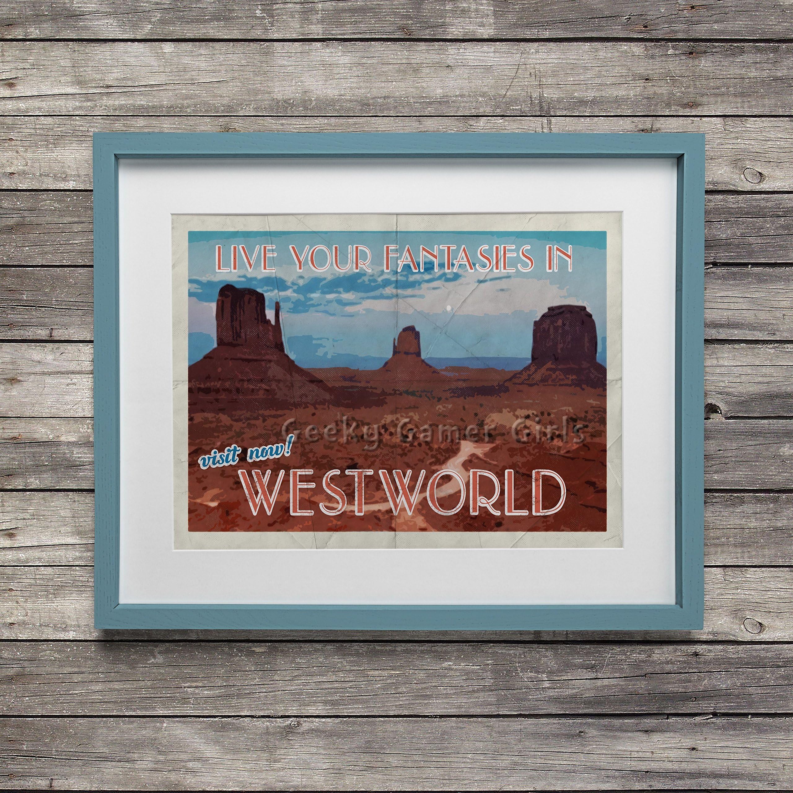 Westworld Poster | Westworld travel poster | Vintage travel poster | Videogame art | no frame or mat 11x17