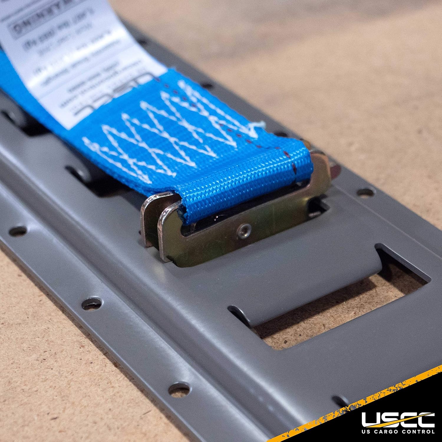 US Cargo Control 2 Inch x 20 Foot Blue E Track Ratchet Strap with Spring E-Fittings 10 Pack - Ratchet Tie Downs - 