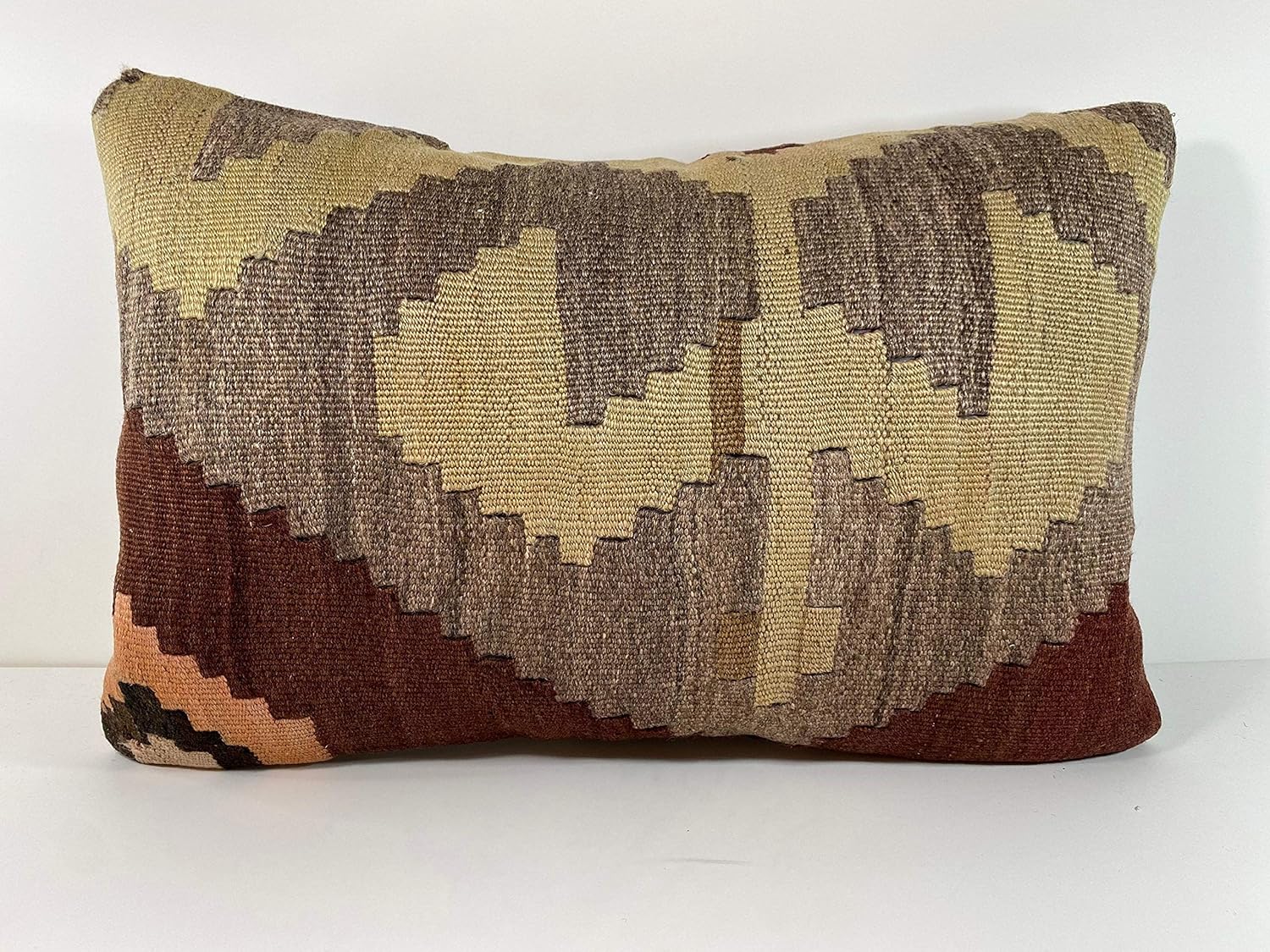 Kilim Lumbar Pillow 16x24, Unique Home Decor, Vintage Kilim