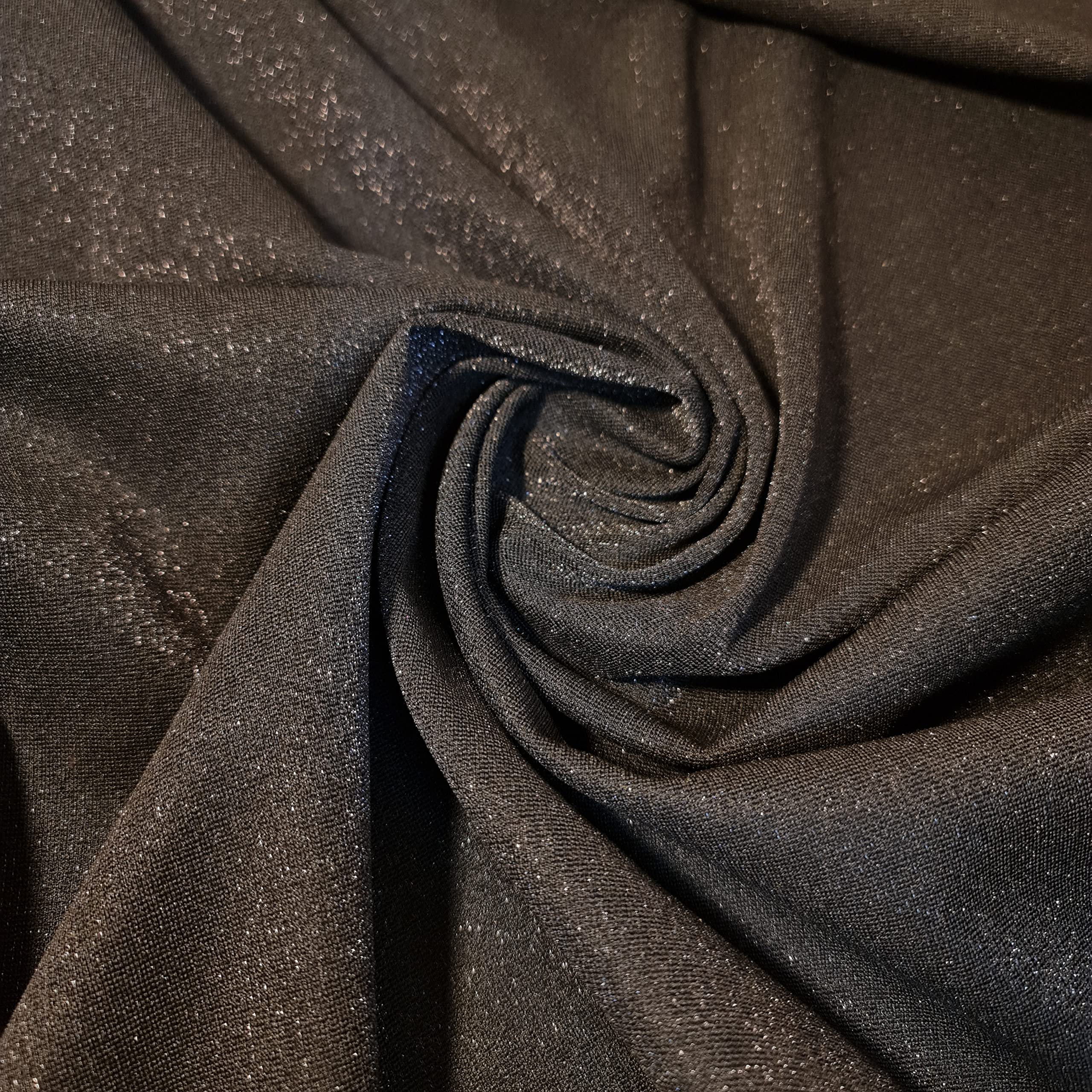 Plain/Printed ITY Spandex Jersey Elastane Stretch Dress Leggings Fabric 58" - 150cm Wide Sold As 1 Meter Pre - Cut Lengths (Black Shimmer)