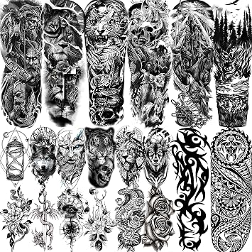Amazon Com Vantaty 20 Hojas Extra Grandes De Brazo Completo Tatuajes Temporales Para Hombres Adultos Tigre Serpiente Leopardo Rey Tatuajes Temporales Manga Para Mujeres Temp Impermeable Tatuaje Tatuaje Tatuaje Tatuaje Tatuaje Para Ninos
