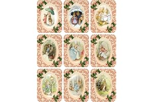 PAPER MOON MEDIA Peter Rabbit Collection Vintage Victorian Christmas Graphics Collage Sheet, Digital Scrapbooking, Prints, ATC, Gift Tags 8.5 x 11"