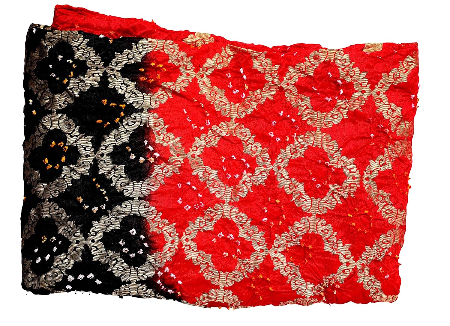 women's weaving bandhani banarasi silk dupatta with zari work