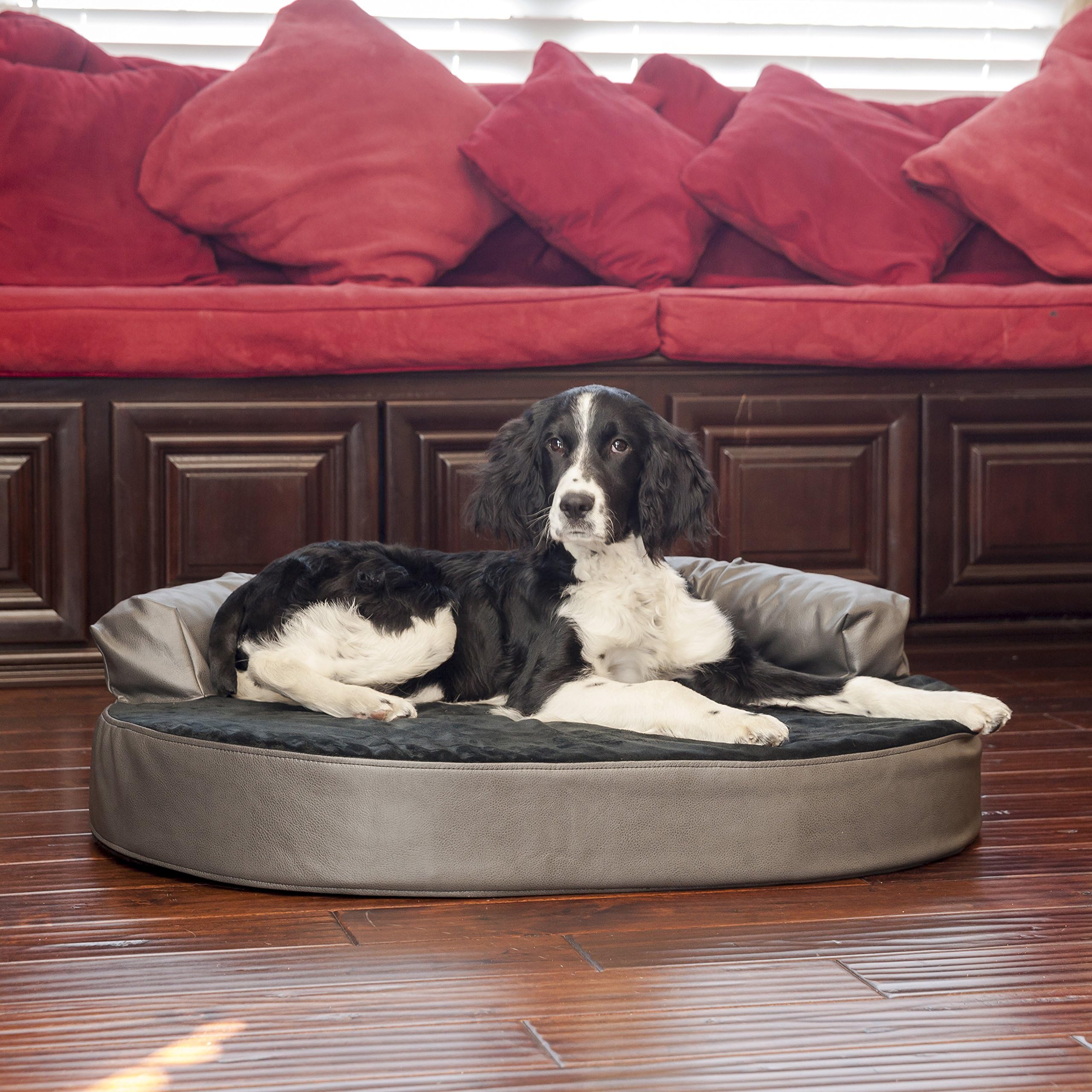 Integrity Bedding Integrity Orthopedic Memory Foam Joint Relief Bolster Dog Bed (MED - XL) Charcoal/Licorice Extra Large