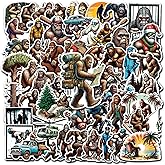 WESILY Pack 50 PCS Nature Bigfoot Stickers Cartoon Waterproof Small Vinyl Decals Funny Aesthetic Decorations Water Bottles Laptop Phone Cup Notebook Gifts Birthday for Teens Men Boys Adults