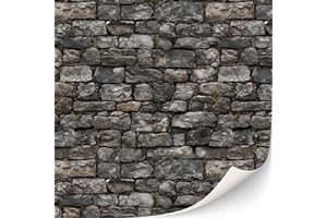 TEXTURKONTOR 3 Sheets Self-Adhesive Wall Cladding for Dollhouse 1:12 Scale (Cottage 1)