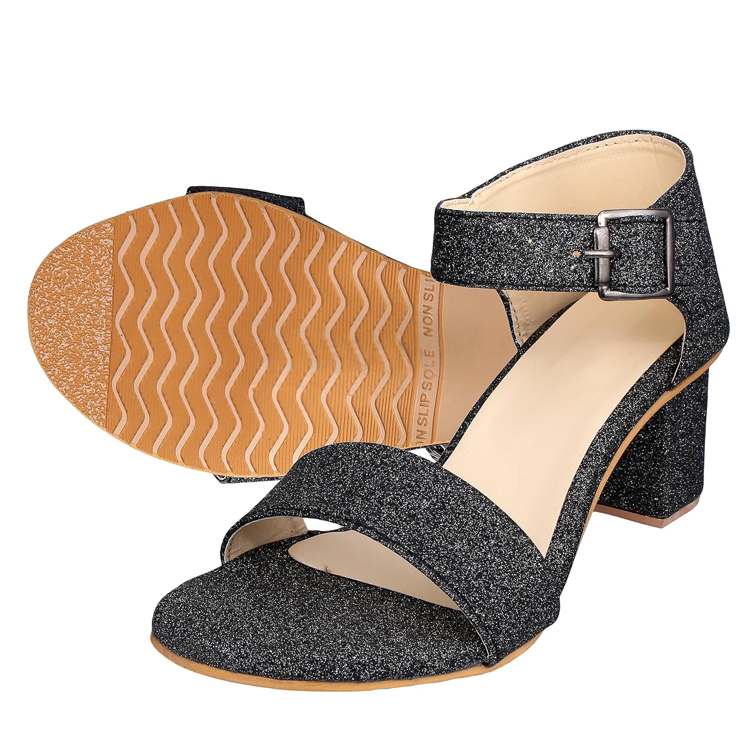 elegandra stylish block kittenn pump heels