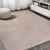 JONATHAN Y SEU100J-3 Haze Solid Low-Pile Indoor Area-Rug Casual Contemporary Solid Traditional Easy-Cleaning Bedroom Kitchen Living Room Non Shedding, 3 ft x 5 ft, Brown
