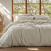 Bedsure 100% Muslin Cotton Duvet Cover King Size - Ultra-Soft, Breathable & Lightweight - Linen Like Gauze Comforter Cover Set with Button Closure and Corner Ties (Linen, King, 104"x90")