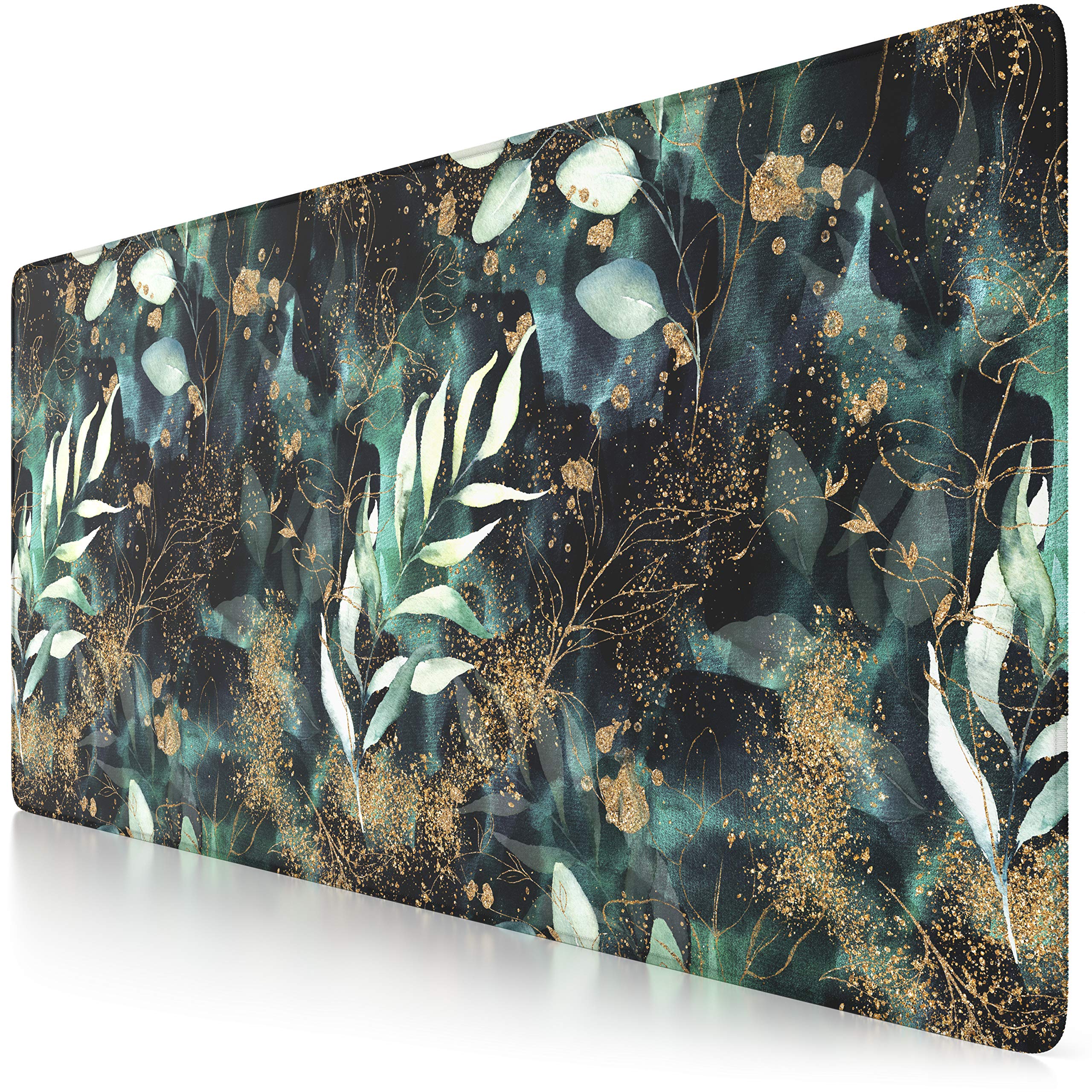 TITANWOLF - XXL Speed Gaming Mouse Pad Mouse Mat - Extra Large 900 x 400 x 3mm - Water-Resistant Mousepad with Non-Slip Rubber Base - Smooth Cloth Surface – FLORAL