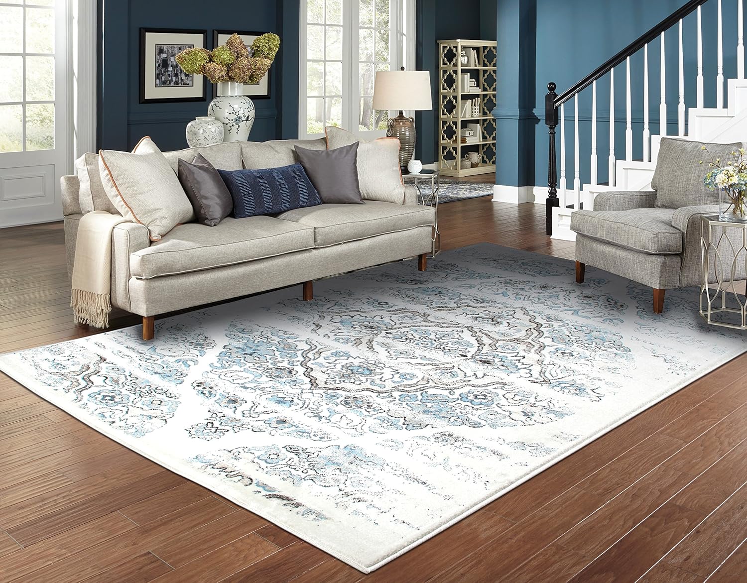 Amazon Com Distressed Area Rugs 2x3 Door Mat Indoor Cream