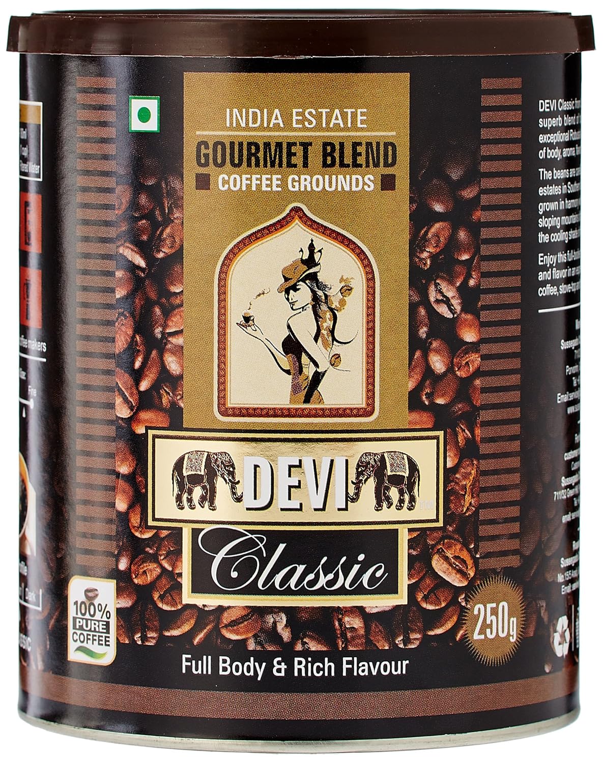 DEVI Classic Gourmet Blend Coffee Grounds, 250g Amazon.in Grocery