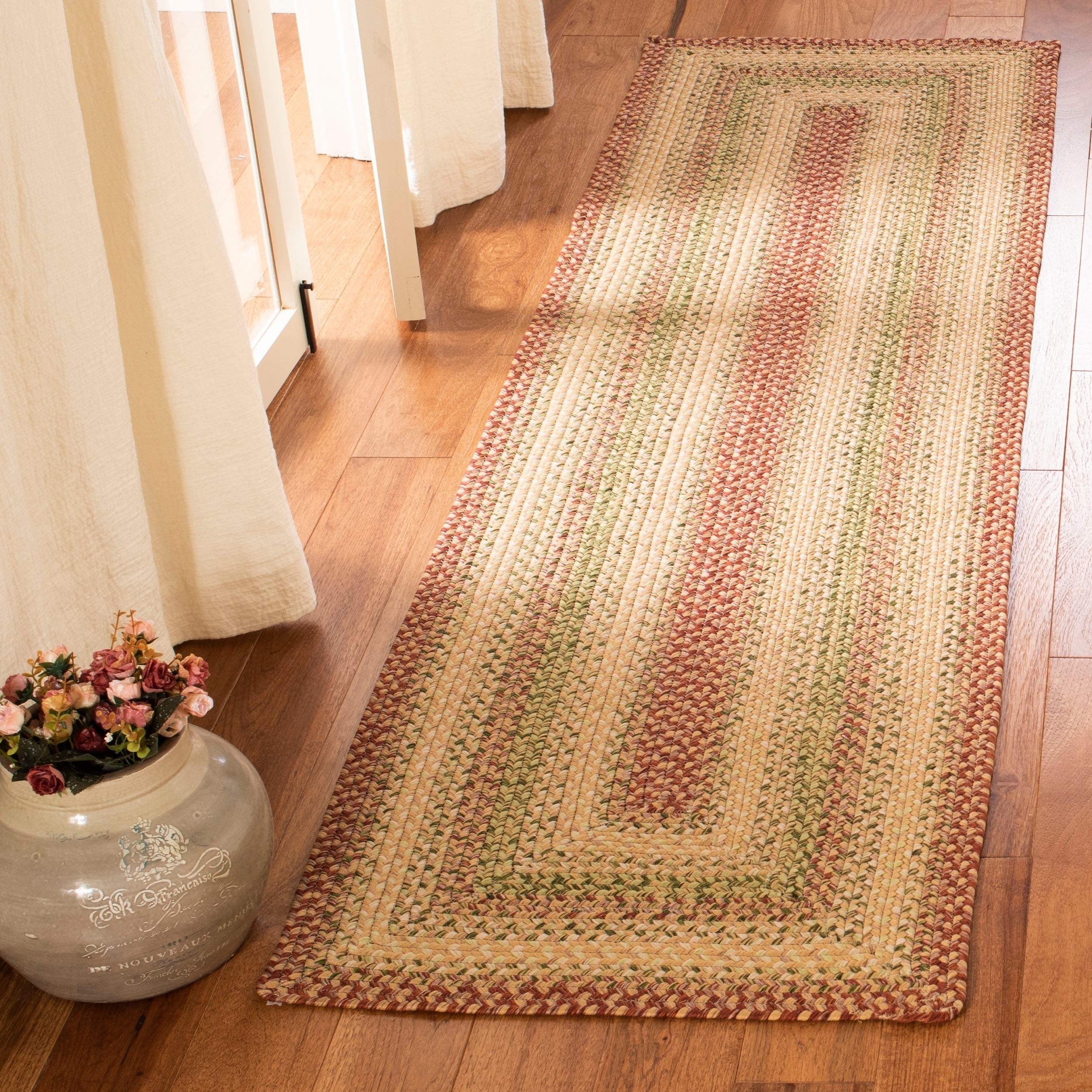 SAFAVIEH Braided Collection 2'3" x 14' Rust / Multi