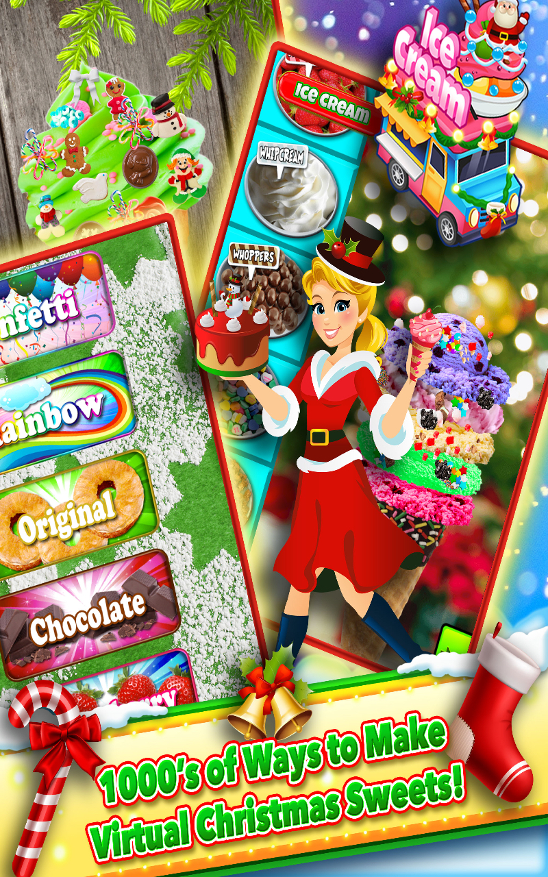 Santa Christmas Dessert Bake Shop - Make and Cook Holiday Cake Pops, Xmas Cookies, Chocolate Cake, Donuts, Cupcakes, Ice Cream and Frozen Popsicles