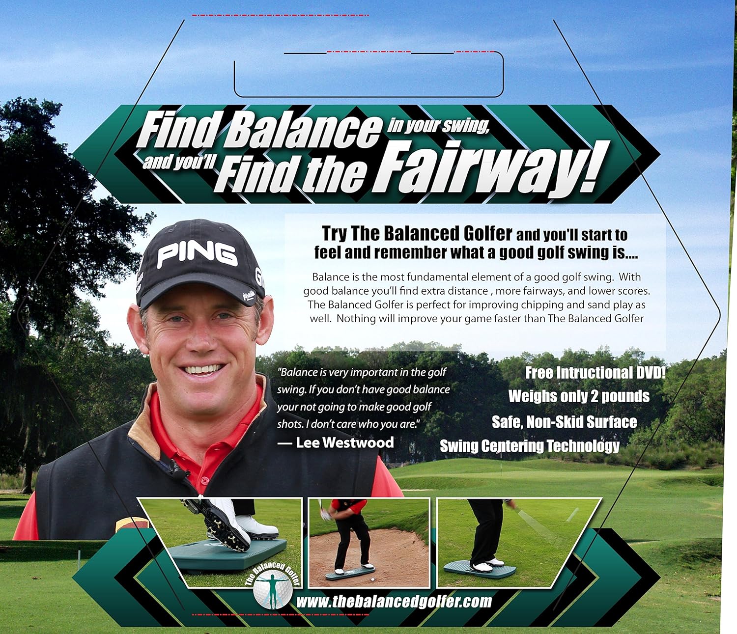 The Balanced Golfer Unisex's Balance Board, Green with Black Slip Free