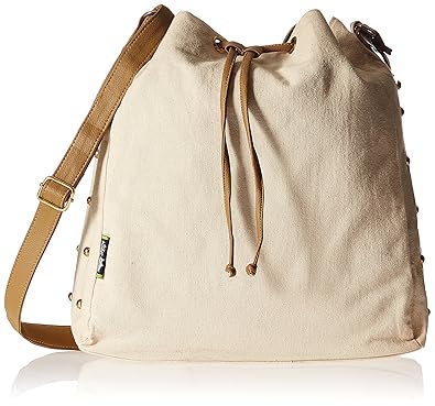 Kanvas Katha Womens Sling Bag (Ecru) (KKSDPOT005E)