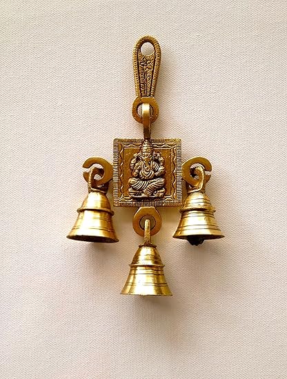 Als Kings And Queens Brass Gift Statue Ganehsa Wall Hanging With 3 Bells