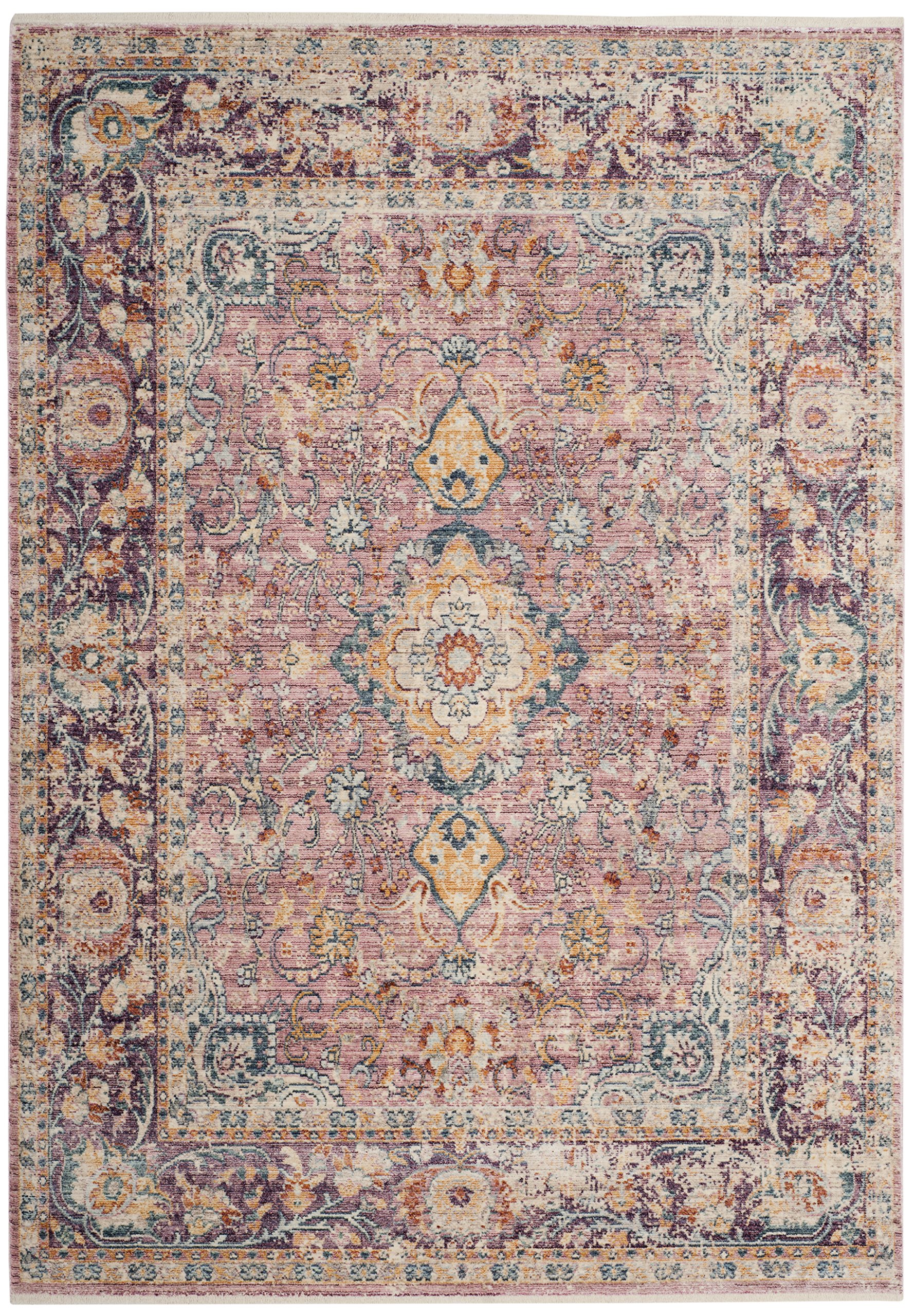 Safavieh Traditional Indoor Woven Rectangle Area Rug, Illusion Collection, ILL700, in Purple / Multi, 91 X 152 cm for Living Room, Bedroom or Any Indoor Space