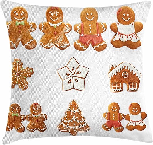 Amazon Com Ambesonne Gingerbread Man Throw Pillow Cushion Cover