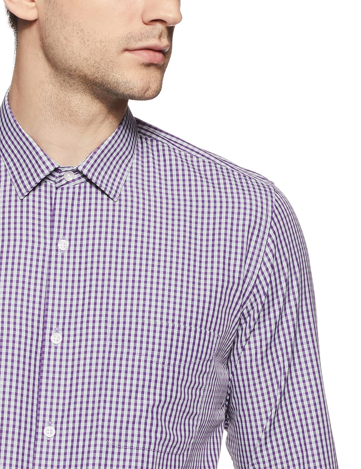 peter england men's solid slim fit formal shirt