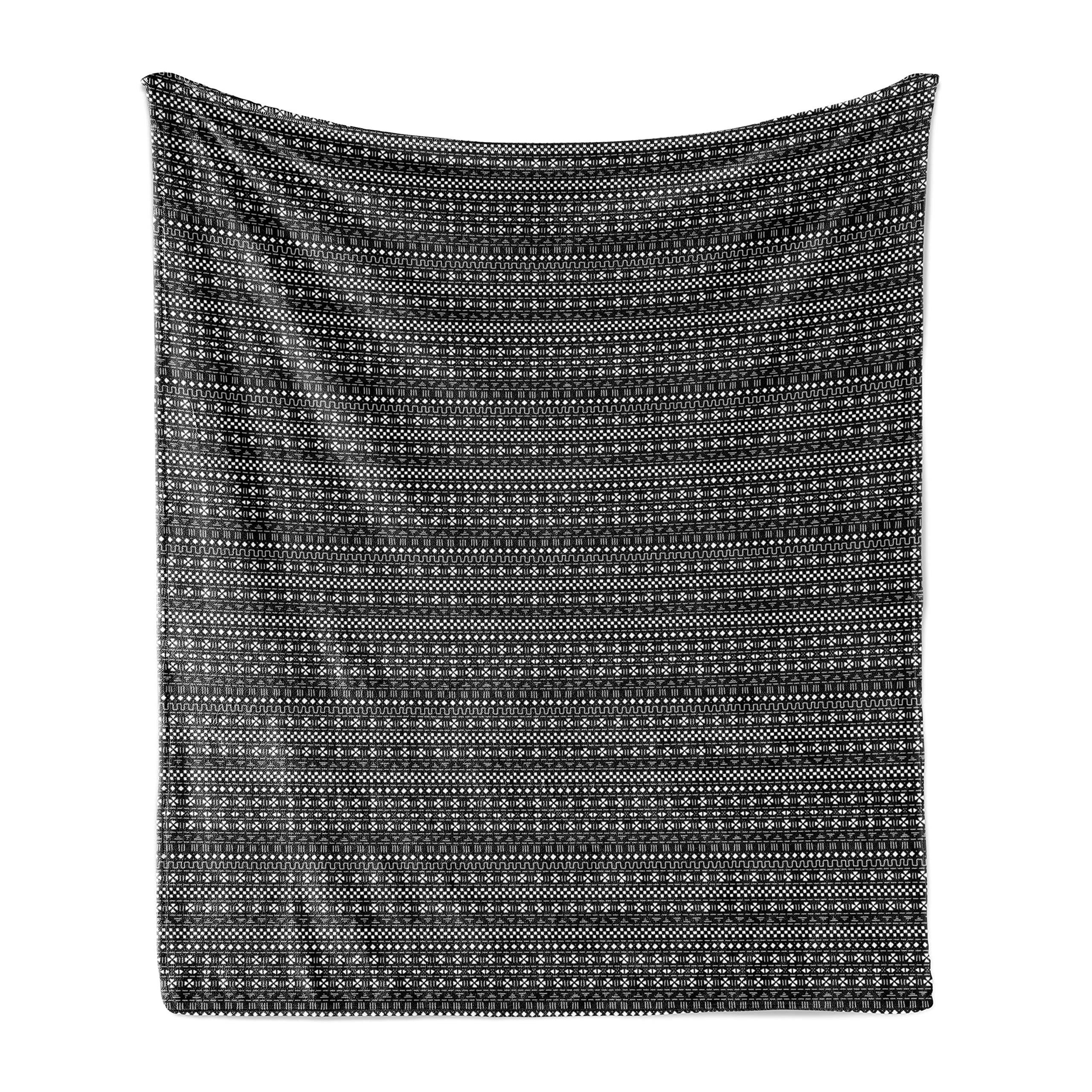 Ambesonne Mudcloth Throw Blanket, Chevron