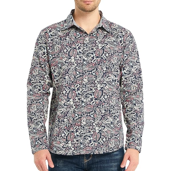 Amazon.com: Cinch Men's Paisley Print Long Sleeve Button-Down