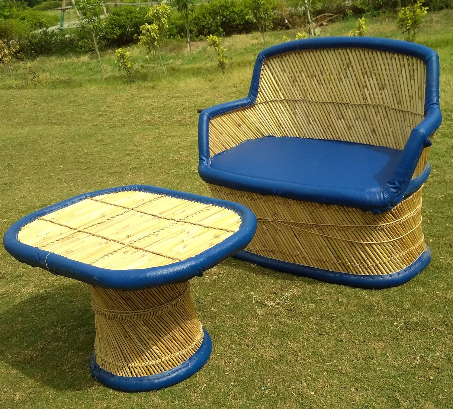 Patiostack Bamboo Outdoor Vintage Rattan Wicker Sitting Table