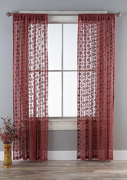 Amazon Com North End Decor Lace Panels Set Of 2 Each 54x84